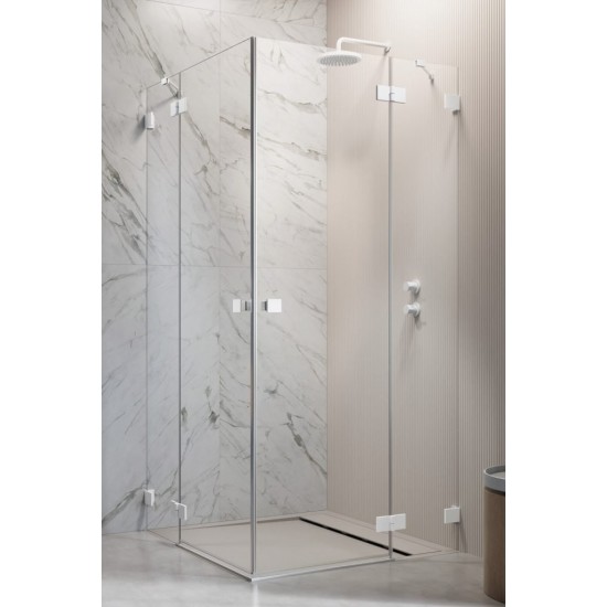 Душевой уголок Radaway Essenza Pro White KDD 100 100x80 стекло прозрачное, профиль белый