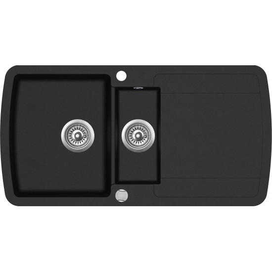 Кухонная мойка Aquasanita Lira SQL 151 601 AW 96x50 Black Metallic