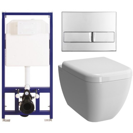 Инсталляция Berges Novum L3 040213 с унитазом подвесным Vitra Shift c сиденьем 7742B003-0075 + 91-003-009