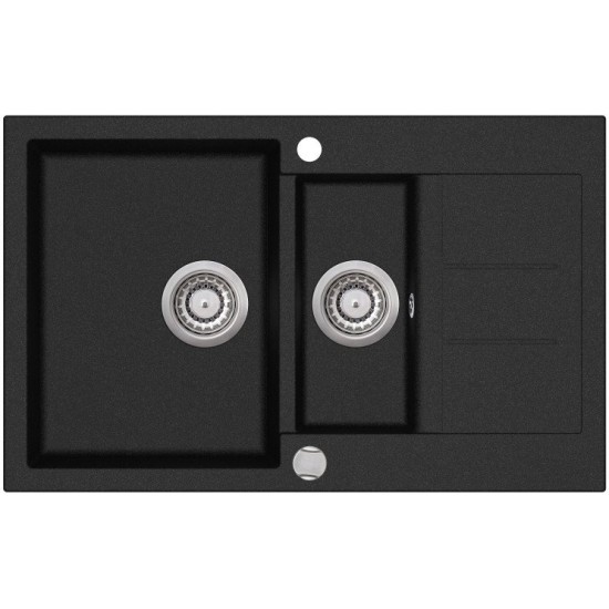 Кухонная мойка Aquasanita Tesa SQT 151 601 AW 80x50 Black Metallic