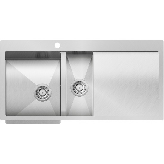 Кухонная мойка AquaSanita Steel LUNA 151 M-L 100x51