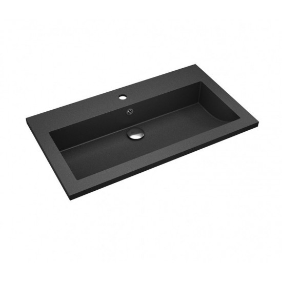 Умывальник Aquasanita BQA 80 Black Metallic 80x45