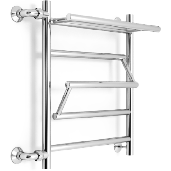 Полотенцесушитель Zorg Vitra Plus 500/600 L500 50x60 с полкой, боковое подключение слева, хром