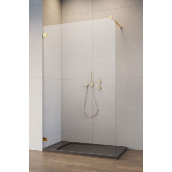Душевой уголок Radaway Essenza Pro Gold Walk-in 65 стекло прозрачное, профиль золото
