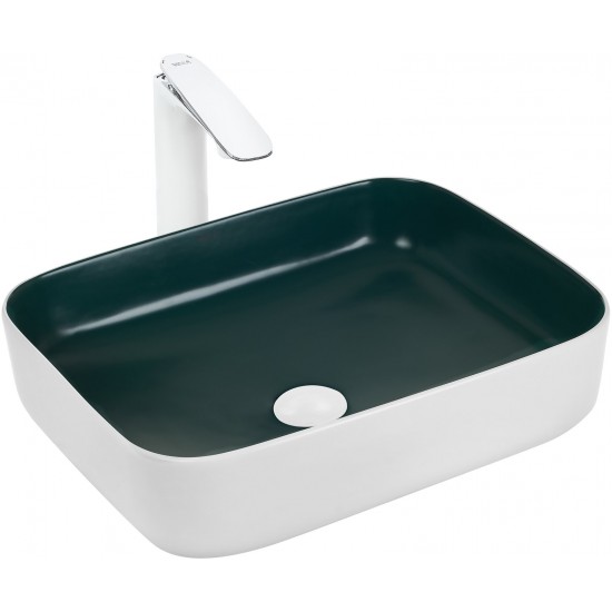 Умывальник накладной Welt-Wasser ELBACH M2195 WG 50x39 белый/зеленый