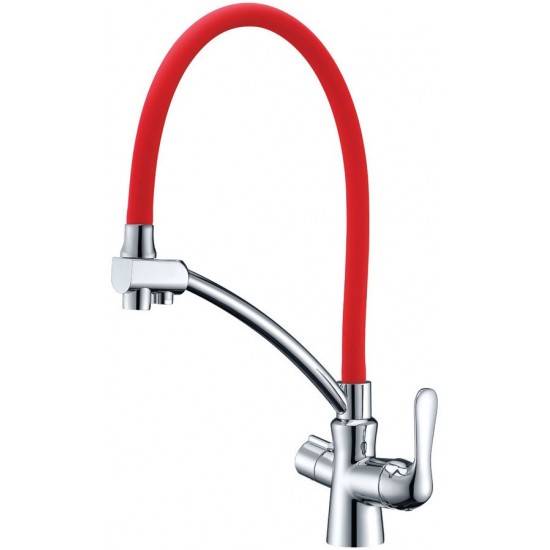 Смеситель для кухни Lemark Comfort LM3070C-RED, с подключением к фильтру питьевой воды