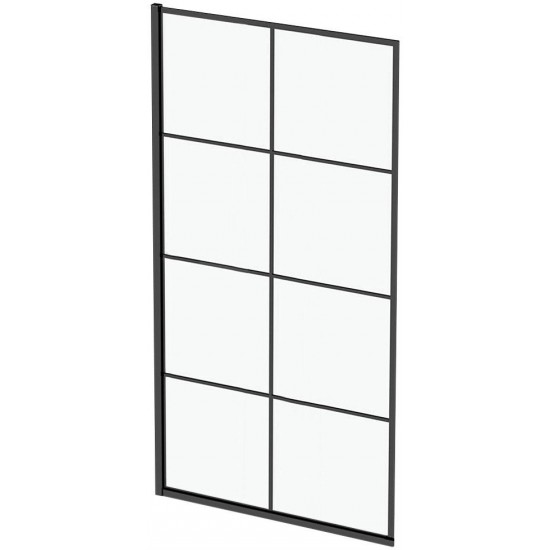 Душевая шторка Calani Faro Black Check 60x140 прозрачное стекло / черный профиль