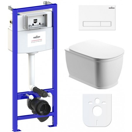 Комплект инсталляции и унитаза 6 в 1 Lavinia Boho Relfix Bell Pro Rimless 77040037(состоит из 3301002R, 38010010, 3805001W)