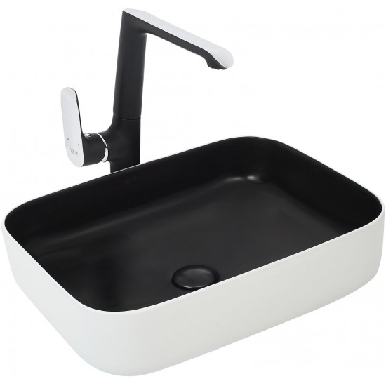 Умывальник накладной Welt-Wasser ELBACH M2195 WB 50x39 белый/черный