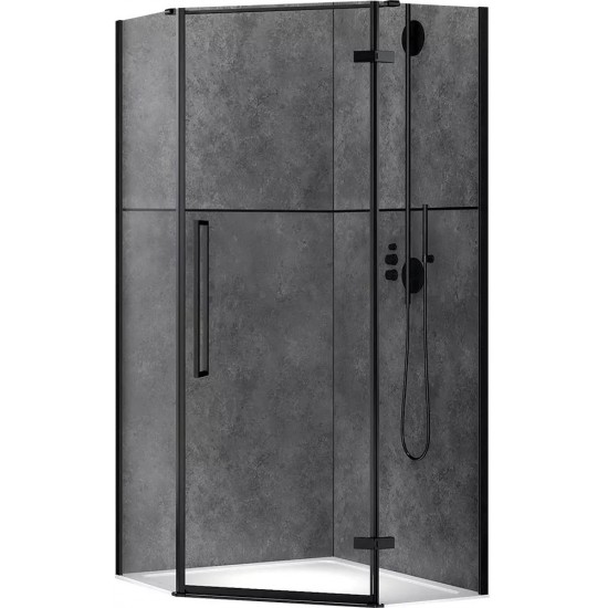 Душевой уголок ABBER Ewiges Wasser AG05090B 90x90 прозрачное стекло / черный профиль