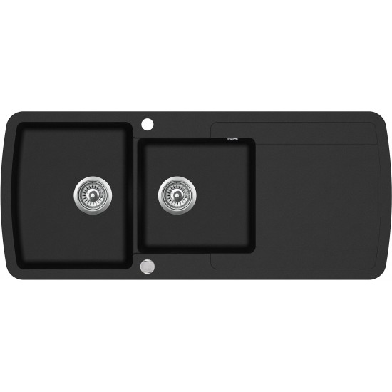 Кухонная мойка Aquasanita Lira SQL 201 601 AW 116x50 Black Metallic