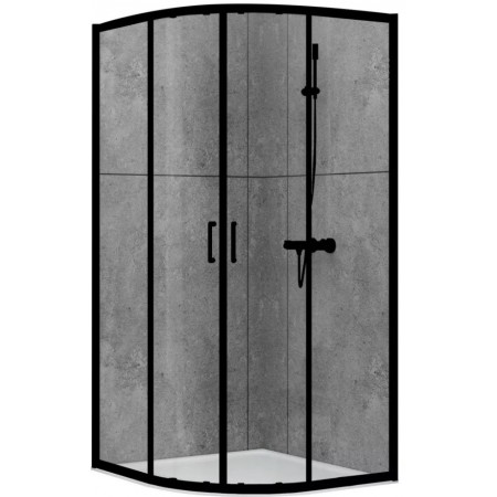 Душевой уголок ABBER Schwarzer Diamant AG01080B 80x80 прозрачное стекло / черный профиль