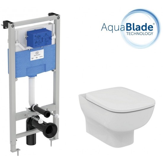 Промокомплект: инсталляция с унитазом Ideal Standard Esedra Aquablade T386401