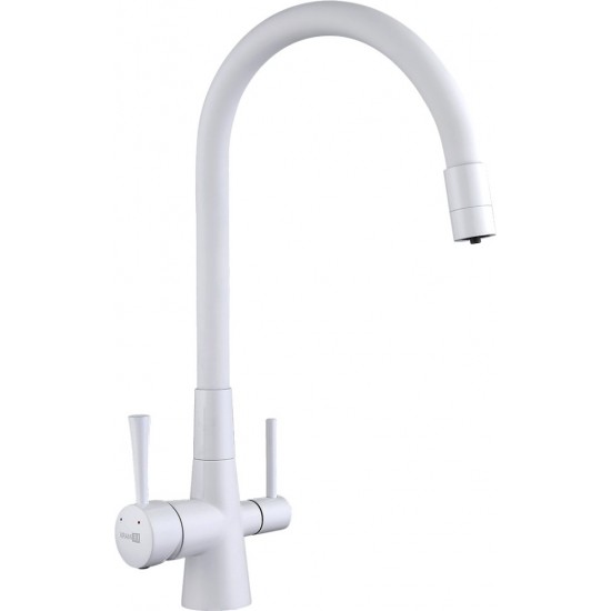 Смеситель для кухни Lemark Comfort с подключением к фильтру питьевой воды LM3075W белый
