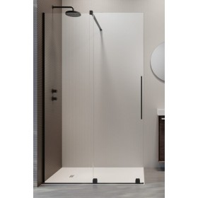 Душевой уголок Radaway Furo Black Walk-In 140L 140x200 стекло прозрачное, профиль черный (левый)