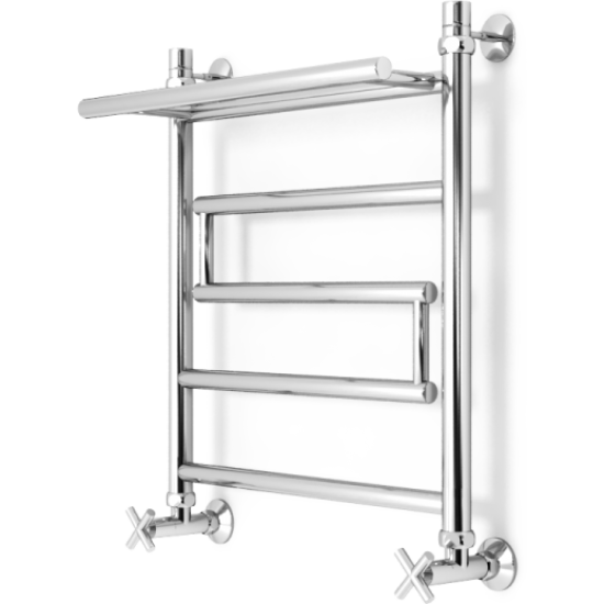 Полотенцесушитель Zorg Supreme Plus 500/600 50x60 с полкой, нижнее подключение, хром