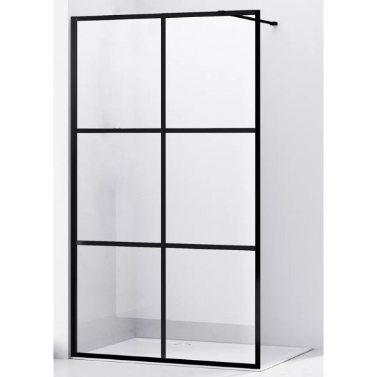 Душевое ограждение ABBER Immer Offen AG62100B  100x200 прозрачные стекла / черный профиль