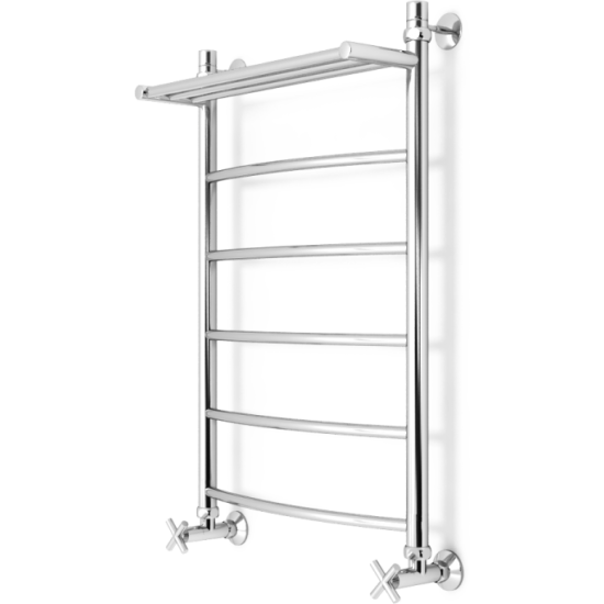 Полотенцесушитель Zorg Lona Plus 500/800 50x80 с полкой, нижнее подключение, хром