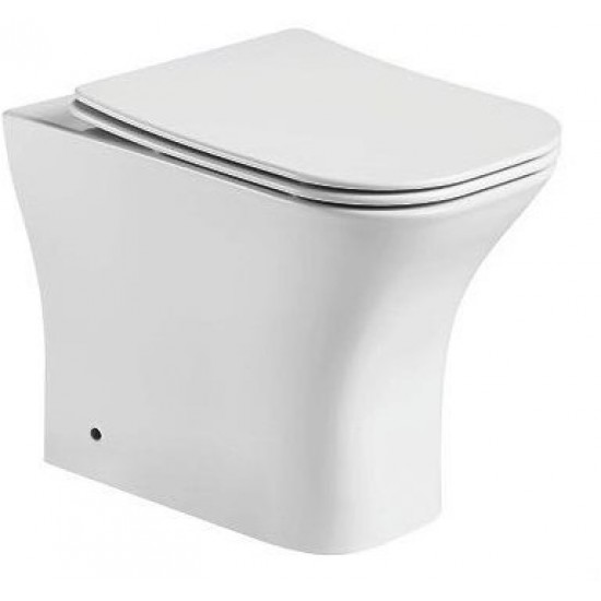 Унитаз приставной Ceramalux 215D 52x34 безободковый, сиденье Duroplast, SoftClose