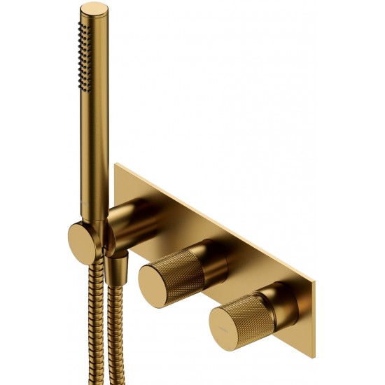 Смеситель для ванны и душа скрытого монтажа Omnires Contour CT8035/1GLB брашированное золото