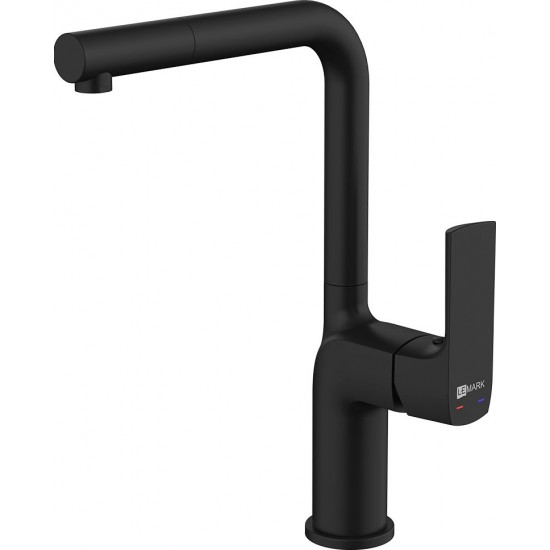 Смеситель для кухни Lemark Ursus LM7205BL с высоким поворотным изливом черный