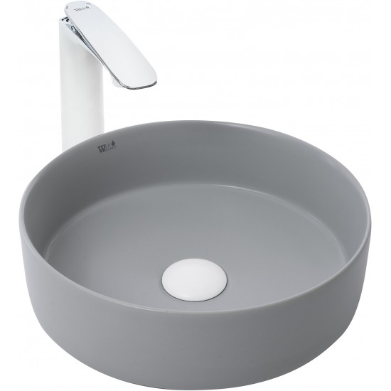 Умывальник накладной Welt-Wasser ELBACH 3134 MFG 35,5x35,5 матовый светло-серый