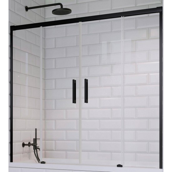 Шторка на ванну Radaway Idea Black PN DWD 140 (прозрачное)