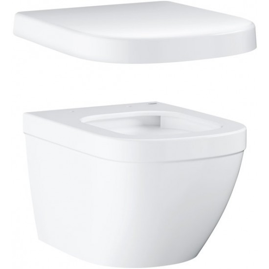 Унитаз Grohe Euro Ceramic 39206000 49x37,4 подвесной компактный + сиденье SoftClose (арт. 39330001)