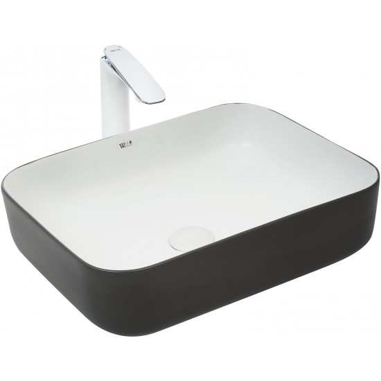Умывальник накладной Welt-Wasser ELBACH M2195 BW 50x39 черный/белый