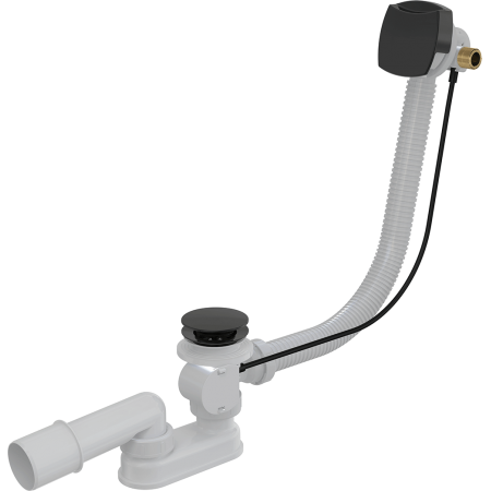 Сифон для ванны автомат с напуском воды через перелив Alcaplast A564BLACK