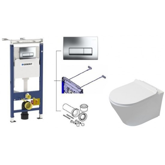 Инсталляция для подвесного унитаза Geberit Duofix Plattenbau 458.125.21.1 + унитаз Cerutti Ortler Aria B-2380-3