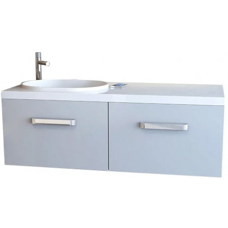 Тумба под умывальник Andrea Bruks 1200 подвесная (серый)