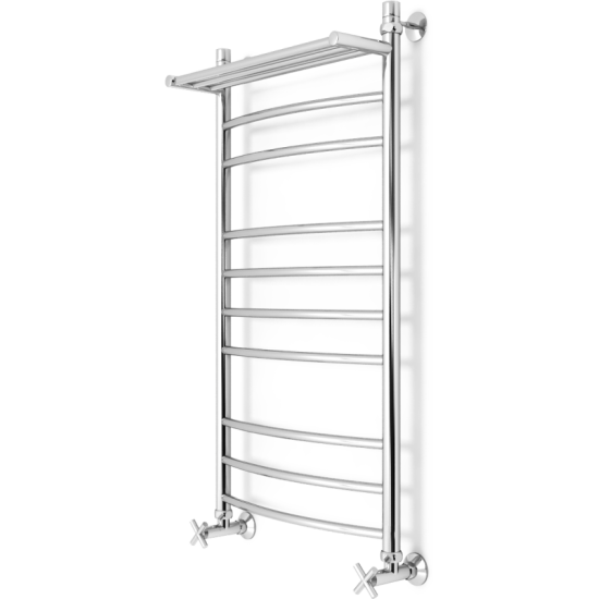 Полотенцесушитель Zorg Varta Plus 500/1000 50x100 с полкой, нижнее подключение, хром
