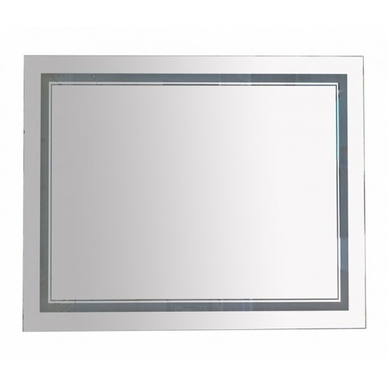 Зеркало Misty Неон 2 LED 100x80 сенсор на корпусе (двойная подсветка)