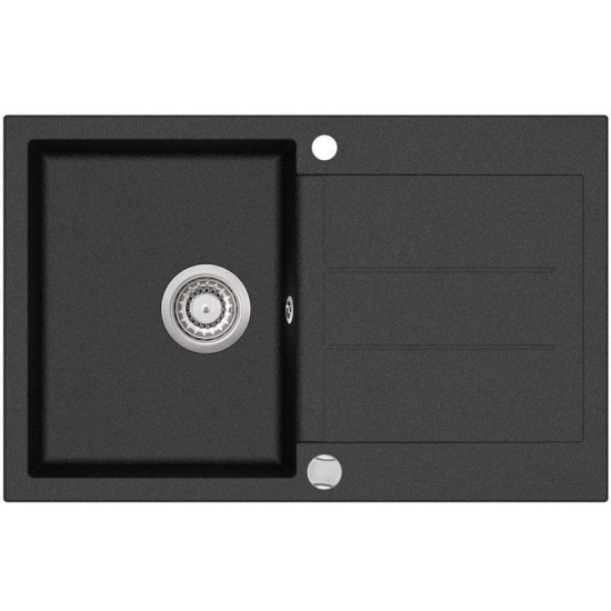 Кухонная мойка Aquasanita Tesa SQT 101 601 AW 78x50 black metallic