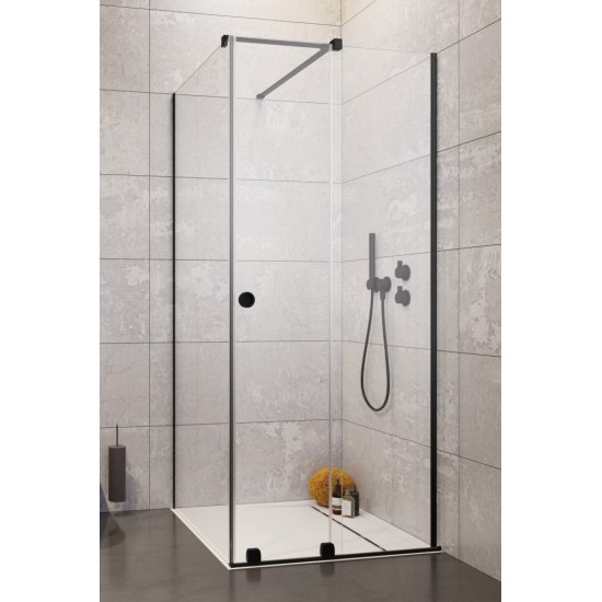 Душевой уголок Radaway Furo Black KDJ RH 90R 90x75 стекло прозрачное, профиль черный (правый)