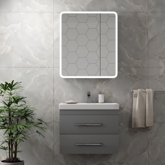 Шкаф с зеркалом Континент Emotion LED 70x80 с подсветкой