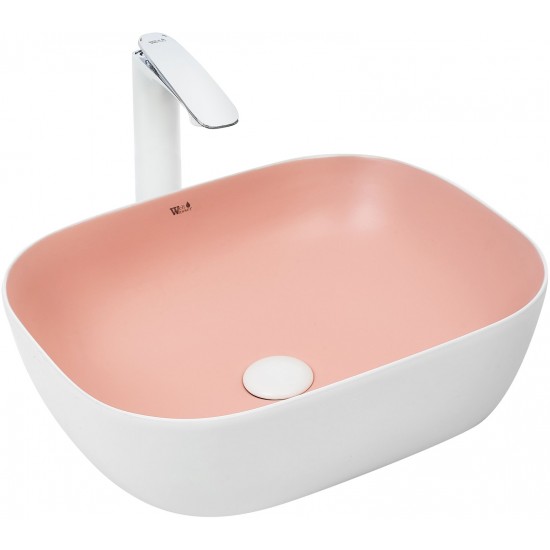 Умывальник накладной Welt-Wasser ELBACH M2143 WP 49x39,5 белый / розовый