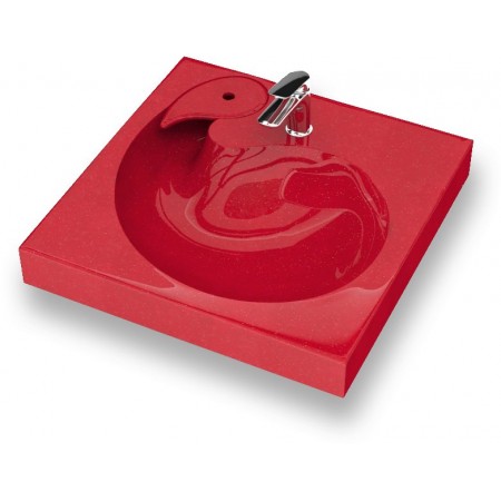 Умывальник на стиральную машину Elmar R-05 Q17 60x60 красный блеск