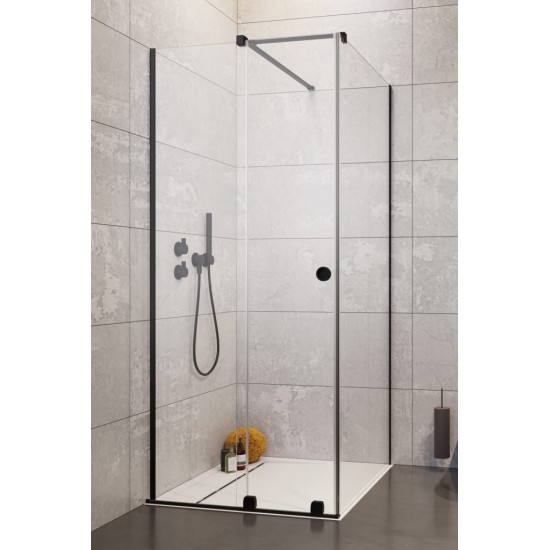 Душевой уголок Radaway Furo Black KDJ RH 100L 100x75 стекло прозрачное, профиль черный (левый)