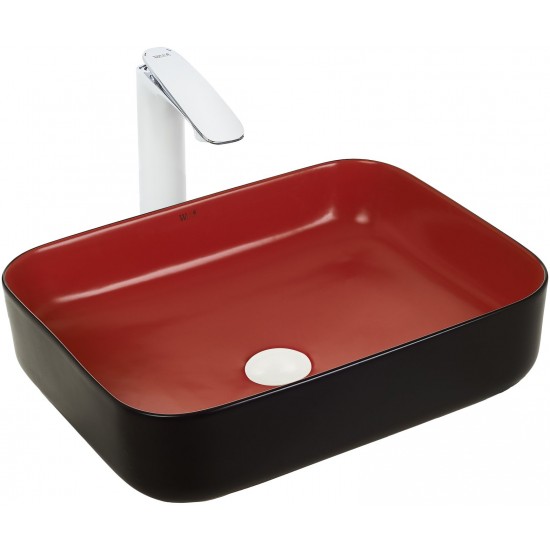 Умывальник накладной Welt-Wasser ELBACH M2195 MBR 50x39 черный/красный