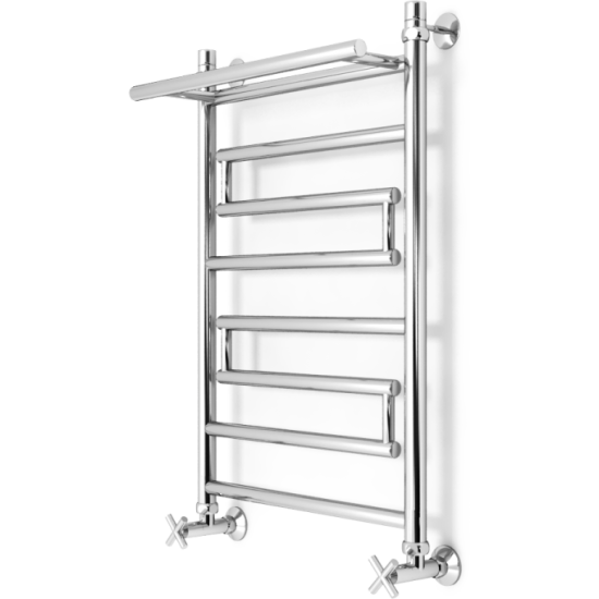 Полотенцесушитель Zorg Supreme Plus 500/800 50x80 с полкой, нижнее подключение, хром