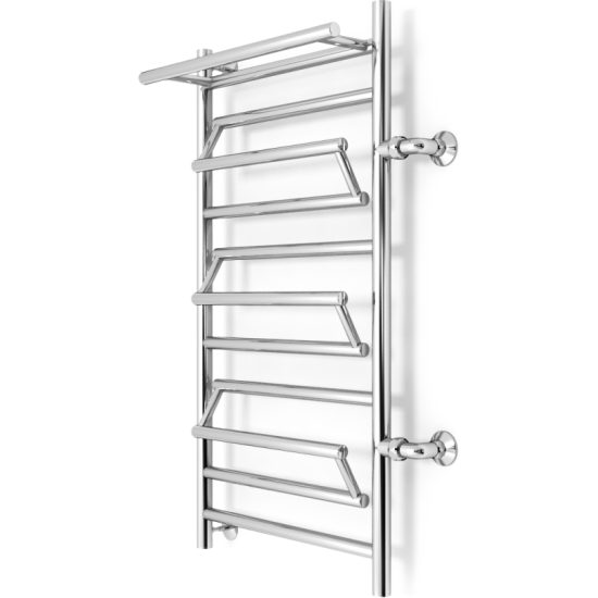 Полотенцесушитель Zorg Vitra Plus 500/1000 R500 50x100 с полкой, боковое подключение справа, хром
