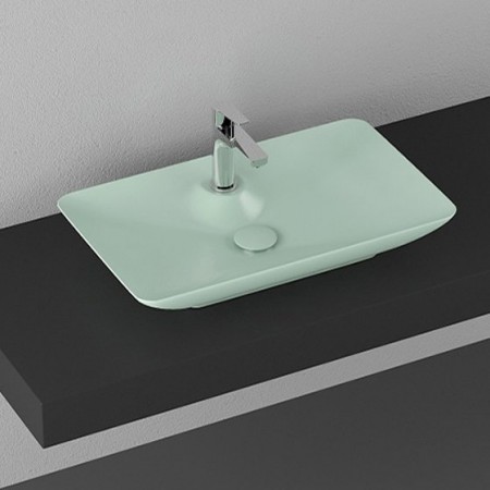 Умывальник накладной Isvea Sistema Y Clear 10SY50065M 69,4x39,5, мятный
