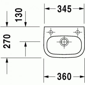Умывальник подвесной Duravit D-Code 360 7053600092 отверстие под смеситель слева, белый