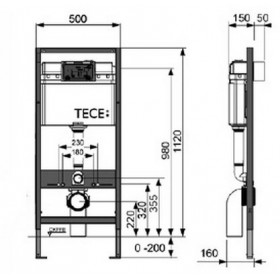 Комплект TECEbase kit 4в1 для установки подвесного унитаза 9 400 005