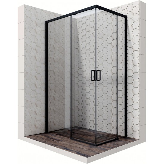 Душевой уголок Ambassador Queen Black 11011205L прямоугольный 120x80x200 (прозрачное стекло / профиль черный)