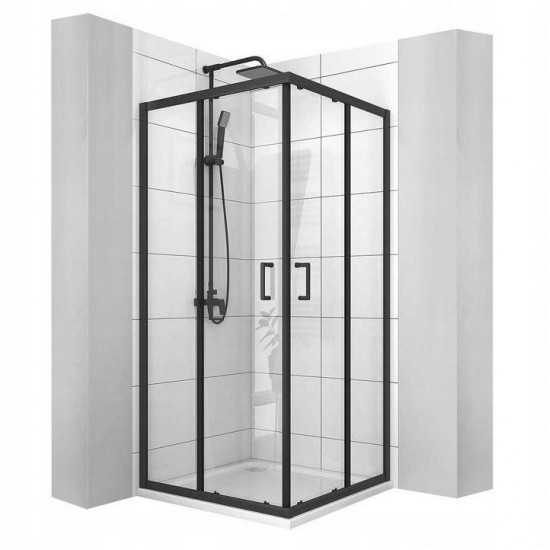 Душевой уголок Calani Vito Black 80x100 прозрачные/черный