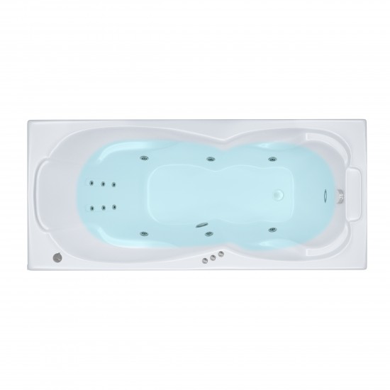Ванна гидромассажная акриловая Triton Цезарь 180x80 Комфорт, Flat металл. (+гидро+спина+кран переключатель+хромотерапия)