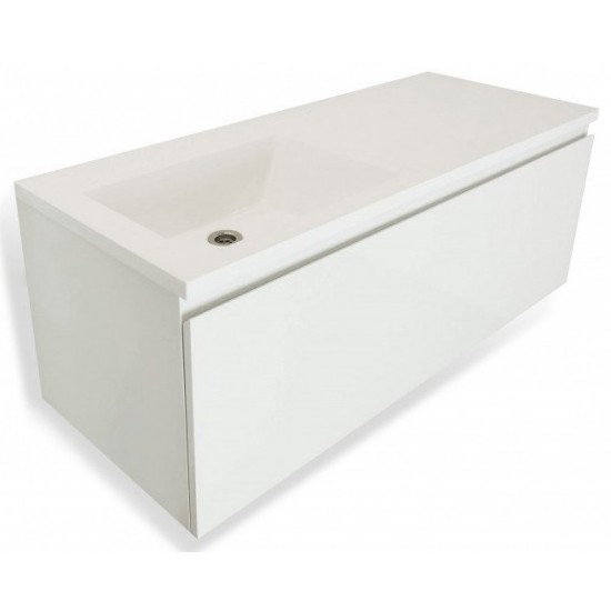 Тумба с раковиной Эстет Dallas Luxe 130,2x48,2 (1 ящик) левая